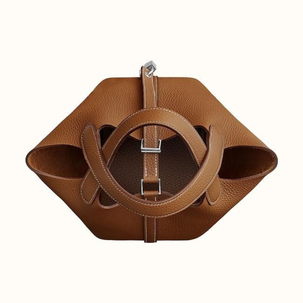HERMES Picotin Lock 18 Eclat Gold / Nata Taurillon Clemence Leather Shoulder Bag - Picture 3 of 3